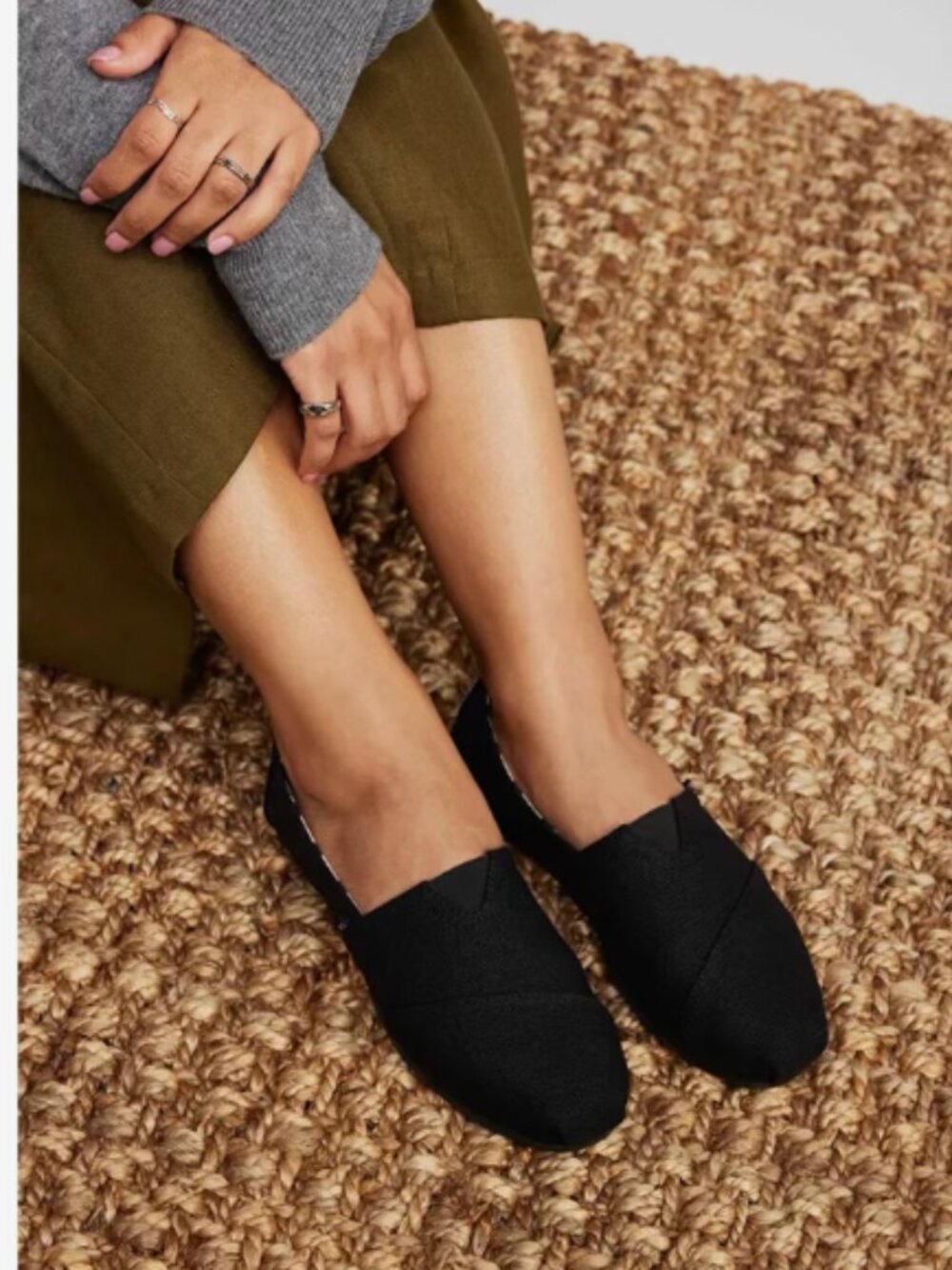 NWT TOMS Alpargata All Black Heritage Canvas